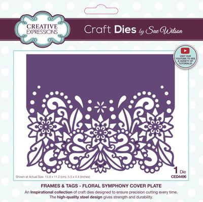 Sue Wilson Dies - Coverplate Craft - Frames &amp; Tags - Floral Symphony - CED4496 - 1 pce