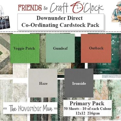 Craft O Clock - November Man Collection - Primary Cardstock Pack - 12 x 12 - 10 Pack