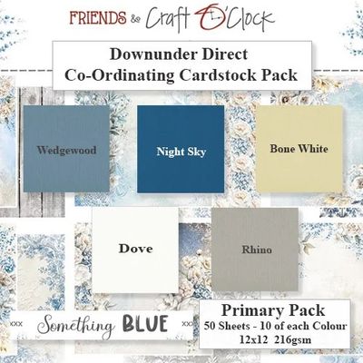 Craft O Clock - Something Blue Collection - Primary Cardstock Pack - 12 x 12 - 10 Pack