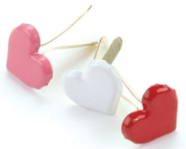 Creative Impressions - Brads - Red, White &amp; Pink Hearts - 3/8" (7mm) - 50 pack - 90393