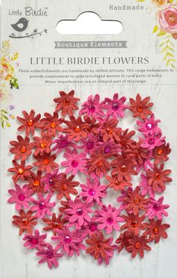 Little Birdie - Mulberry Flowers - Micro jeweled Florets - Candy Mix - CR69376 - 60 pkg