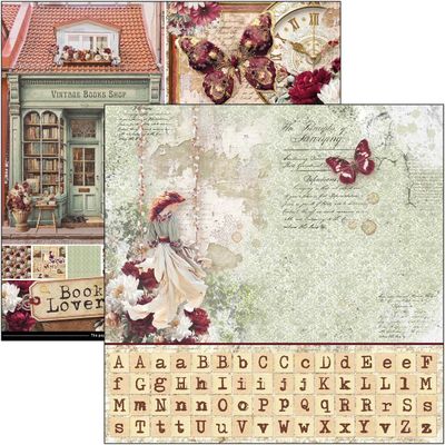 Ciao Bella - Book Lovers Collection - Patterns Pad - 12 x 12 - CBT091 - 8 sheets