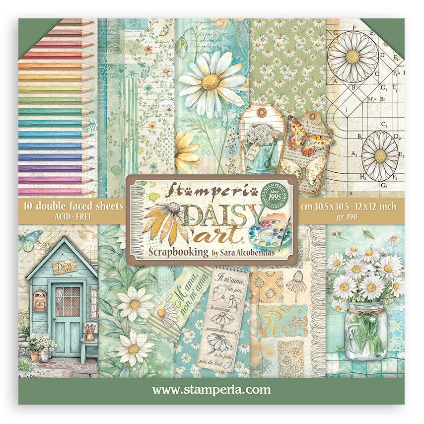 Stamperia - Daisy Art Collection - 12" x 12" Paper Pack - SBBL182 - 10 sheets