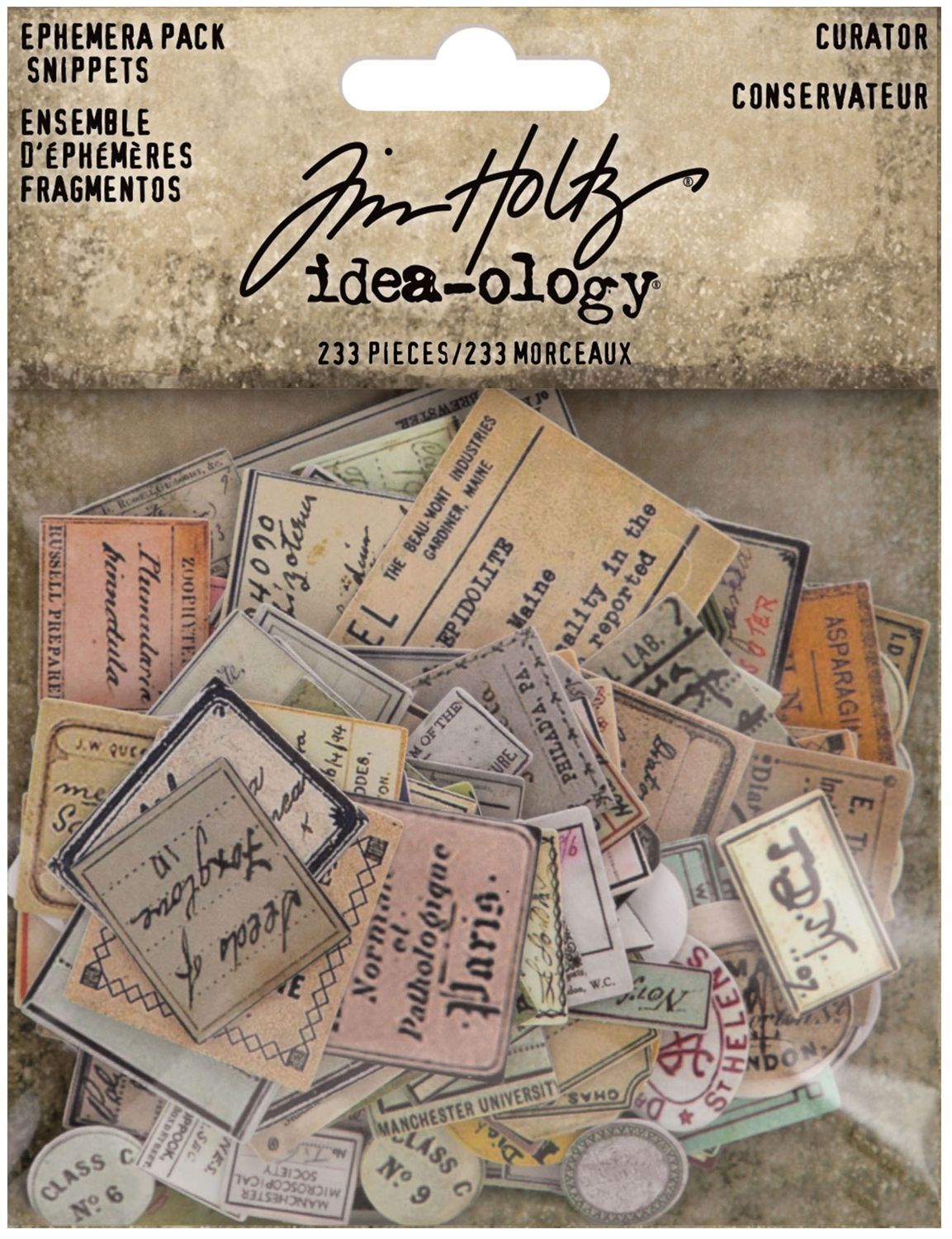 Tim Holtz - idea-ology - Snippets - Ephemera - Curator Pack - TH94152 - 233 pcs