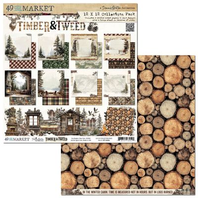 49 &amp; Market - Timber &amp; Tweed Collection - 12 x 12 paper Pack DTT34592 - 8 sheets