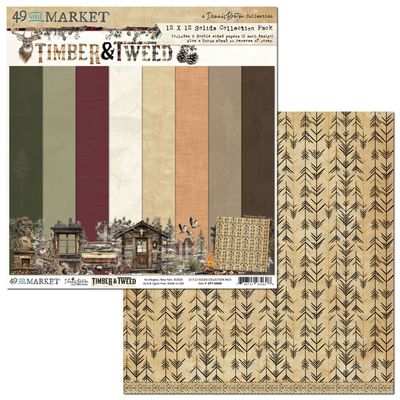 49 &amp; Market - Timber &amp; Tweed Collection - 12 x 12 Paper Pack - Solids - DTT34608 - 8 sheets
