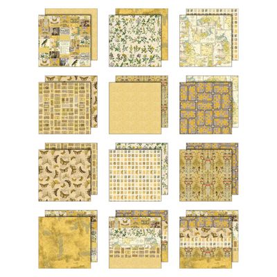 Tim Holtz - Palette Collection - Yellow - 12" x 12" Paper Pack - 12 Sheets - TH94458