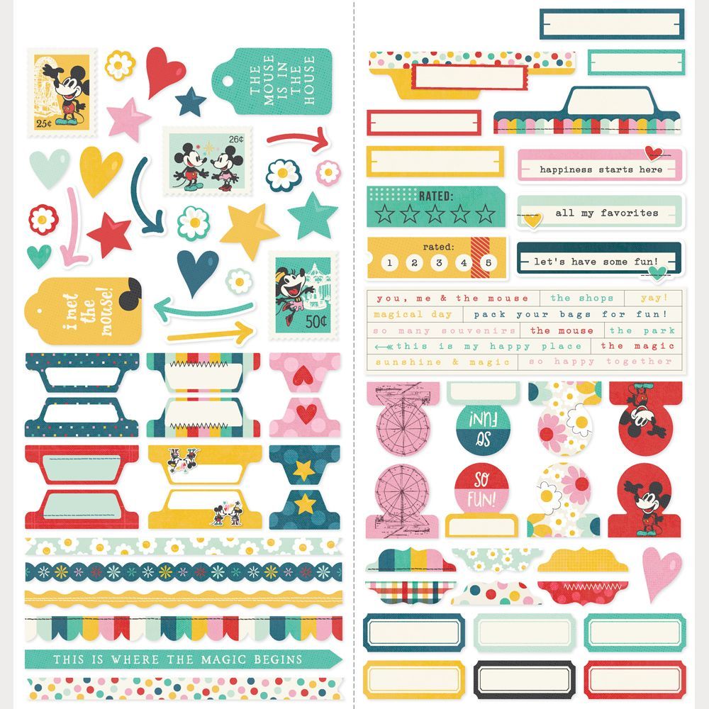 Simple Stories - Say Cheese Happiest Place Collection - 6" x12" - Cardstock Stickers - 26203