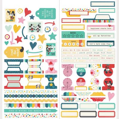Simple Stories - Say Cheese Happiest Place Collection - 6" x12" - Cardstock Stickers - 26203