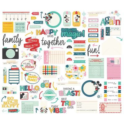 Simple Stories - Say Cheese Happiest Place Collection - Bits &amp; Pieces -  Journal - Die Cuts - 26228  - 89 pcs