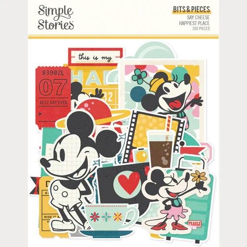 Simple Stories - Say Cheese Happiest Place Collection - Bits &amp; Pieces - Die Cuts - 26227 - 100 pcs