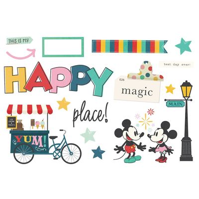 Simple Stories - Say Cheese Happiest Place Collection - Page Pieces -   Die Cuts - 26234 - 16 pcs