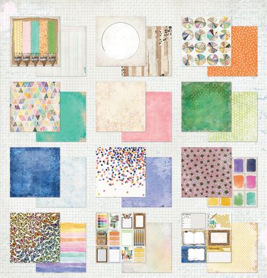 49 &amp; Market - Artful Moments Collection - 12" x 12" - Paper Pack - Patterns - VBAM34554 - 24 Sheets