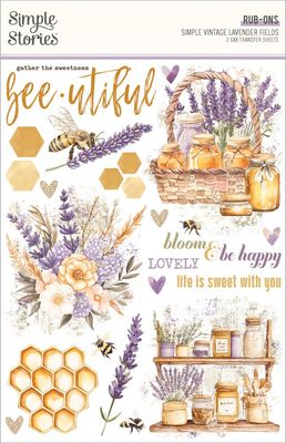 Simple Stories - Lavender Fields Collection - Rub On Transfer - 26429 - 2 Sheets