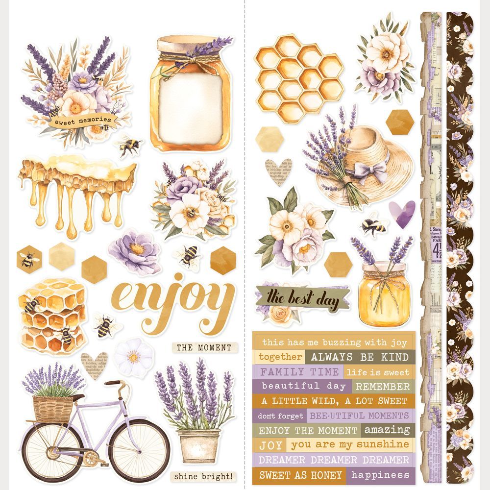 Simple Stories -Lavender Fields Collection - 6" x12" - Icon - Cardstock Stickers - 26402