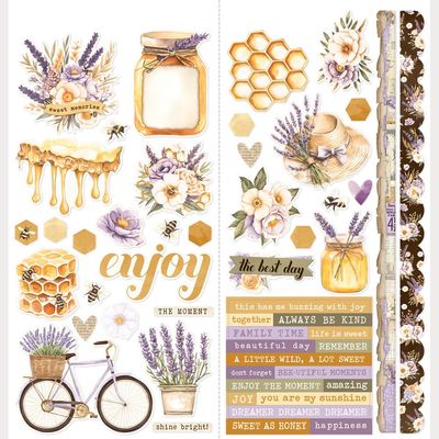 Simple Stories -Lavender Fields Collection - 6" x12" - Icon - Cardstock Stickers - 26402