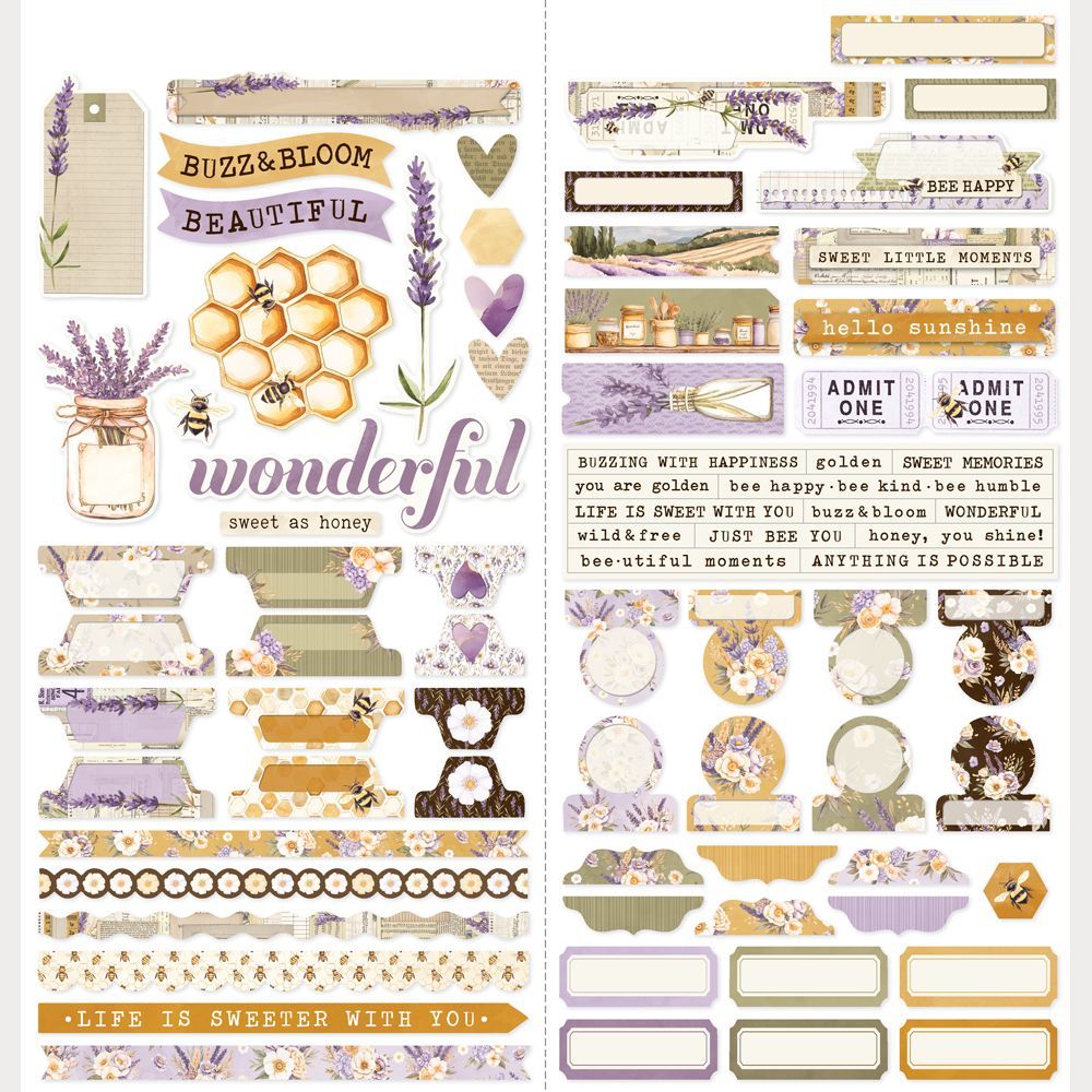Simple Stories - Lavender Fields Collection - 6" x12" - Cardstock Stickers - 26403