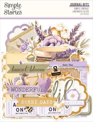 Simple Stories - Lavender Fields Collection - Bits &amp; Pieces -  Journal - Die Cuts - 26428  - 107 pcs