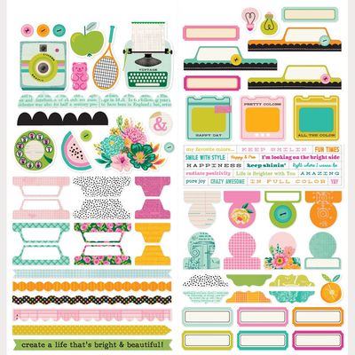 Simple Stories - Color Me Happy Collection - 6" x12" - Cardstock Stickers - 26503