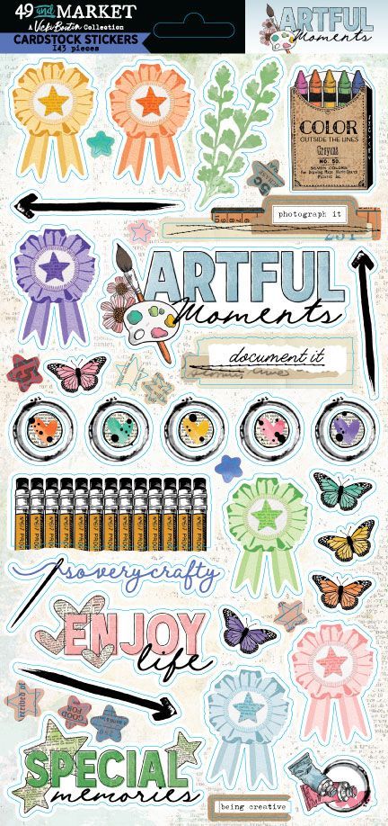 49 &amp; Market - Artful Moments Collection - Cardstock Stickers - VBAM34578 - 2 Sheets - 6" x 12"