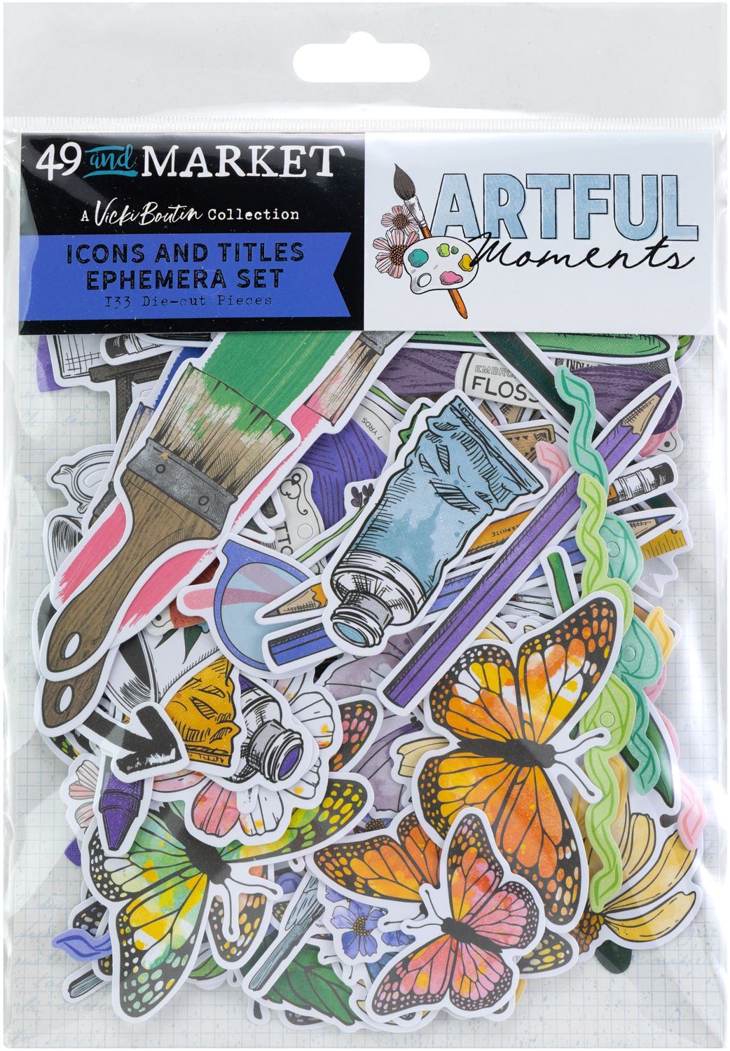 49 &amp; Market - Artful Moments Collection - Die Cuts - Icons - VBAM34554 - 139 pcs