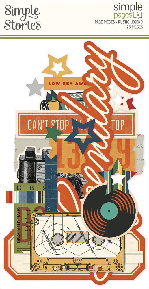 Simple Stories - Rustic Legend Collection - Page Pieces - Die Cuts - 26625 - 17 pcs