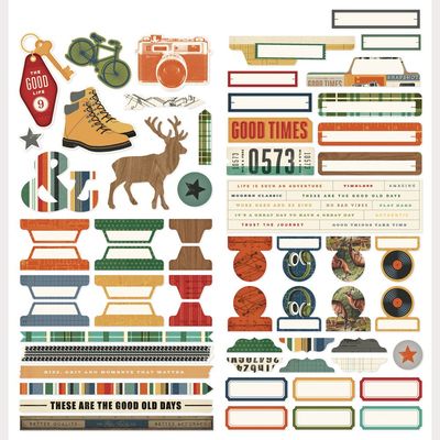 Simple Stories - Rustic Legend Collection - 6" x12" - Basic Cardstock Stickers - 26603