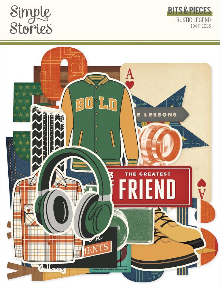 Simple Stories - Rustic Legend Collection - Bits &amp; Pieces - Die Cuts - 26619 - 104 pcs