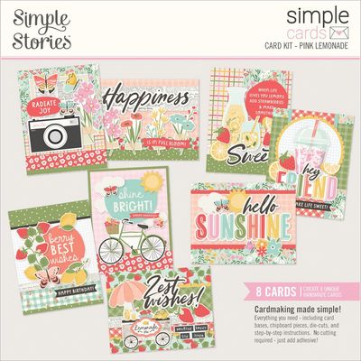 Simple Stories - Pink Lemonade Collection - Card Kit - 26326 - makes 8 Cards