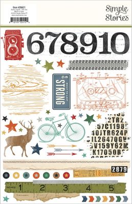 Simple Stories - Rustic Legend Collection - Rub On Transfer - 26621 - 2 Sheets