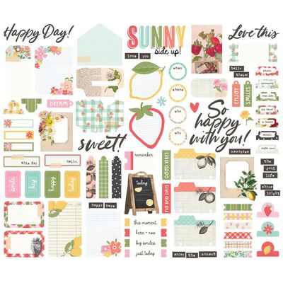Simple Stories - Pink Lemonade Collection - Bits &amp; Pieces -  Journal - Die Cuts - 26320  - 80 pcs