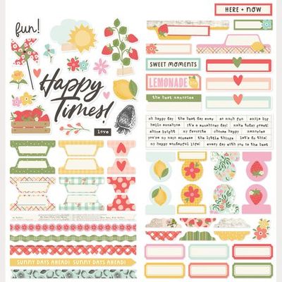 Simple Stories - Pink Lemonade Collection - 6" x12" - Cardstock Stickers - Basics - 26303