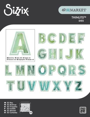 49 &amp; Market &amp; Sizzix - Thinlets - This &amp; That 2 Inch Alphabet Dies  - 666951 - 52 pcs