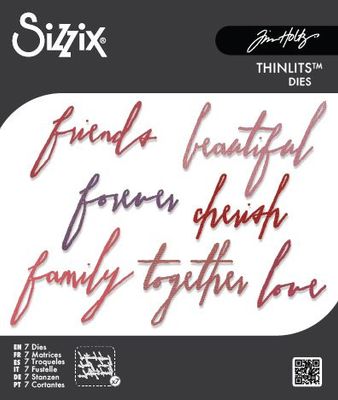Sizzix &amp; Tim Holtz - Thinlits - Handwriting - 660218 - 7 Dies