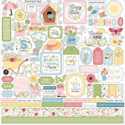Echo Park Paper Co - In Full Bloom Collection - 12" x12" Paper Pack - Inc. 12 Sheets and 12 x 12 sticker sheet - IFB48401