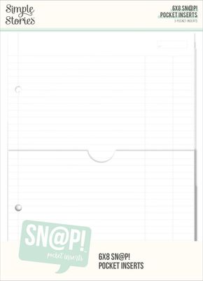 Simple Stories - Sn@p Accessories - Pocket Binder Inserts - 6" x 8" - Assorted - 13331 - 3 pcs (Grid, ledger &amp; Dot Grid)