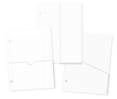 Simple Stories - Sn@p Accessories - Pocket Binder Inserts - 4" x 6" - Assorted - 13330 - 3 pcs (Grid, ledger &amp; Dot Grid)