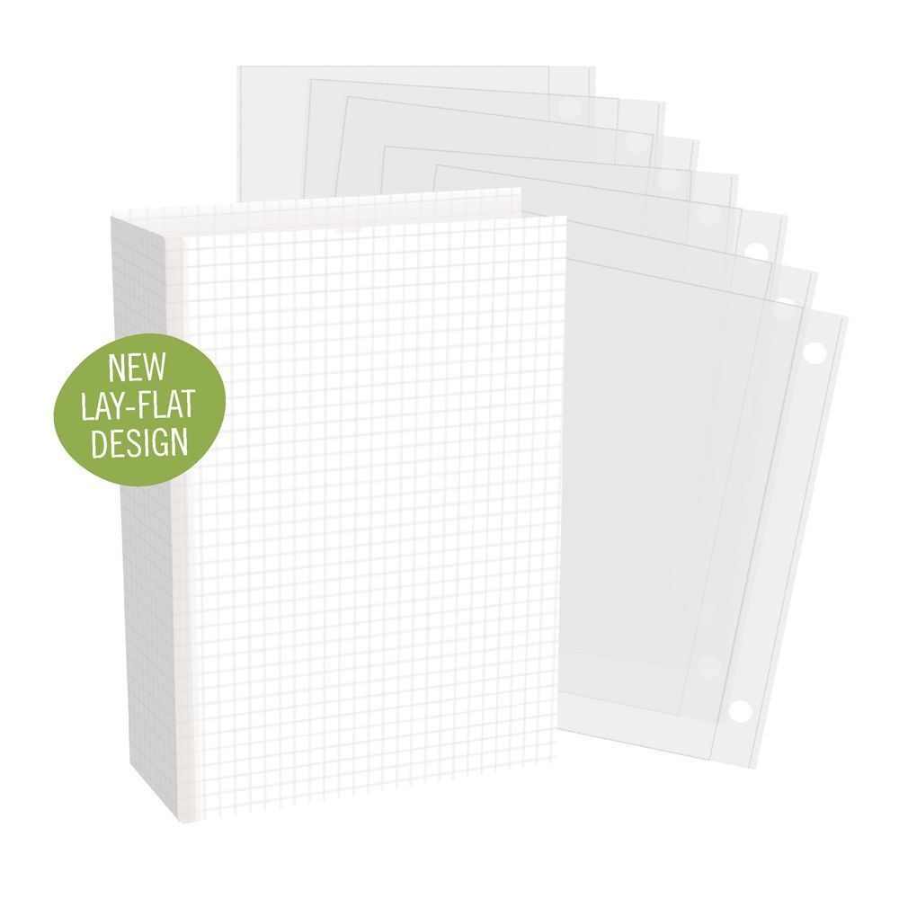 Simple Stories - Sn@p Binders - White Grid Pattern - 4" x 6" - D-Ring - 13334