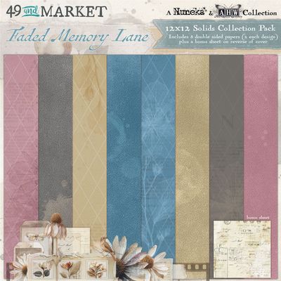 49 &amp; Market - Faded Memory Lane Collection - 12" x 12" - Paper Pack - Solids - FML35513 - 8 Sheets