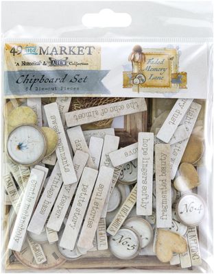 49 &amp; Market - Faded Memory Lane Collection - Chipboard Set - FML35728 - 84 pcs