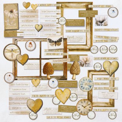 49 &amp; Market - Faded Memory Lane Collection - Chipboard Set - FML35728 - 84 pcs