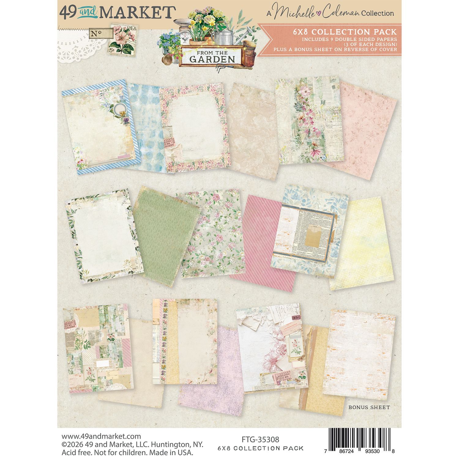 49 &amp; Market - From The Garden Collection - 6" x 8" Collection Pack - FTG35308 - 27 sheets