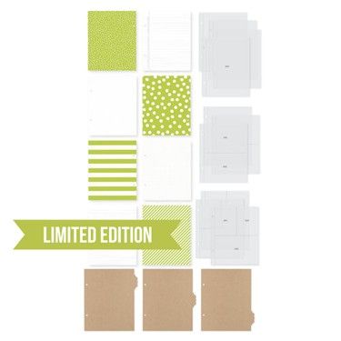 Simple Stories - Sn@p Binder - Lime- Limited Edition - D Ring - 6" x 8" - 10777 - 12 sheets plus album
