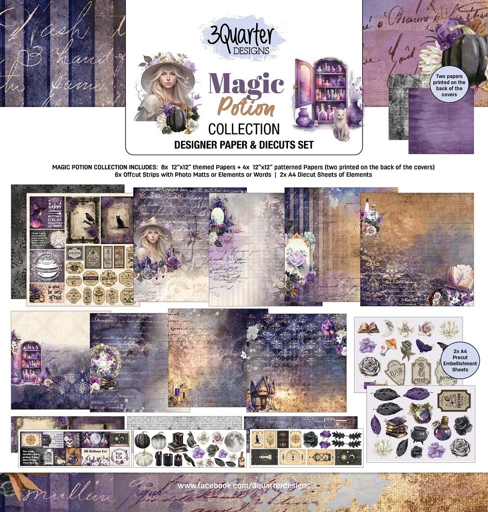 3 Quarter Designs - 12 x 12 Paper Pack - Magic Potion