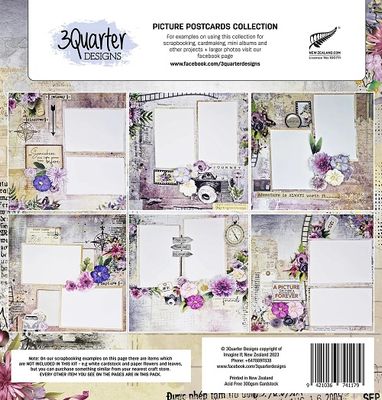 3 Quarter Designs - 12 x 12 Paper Pack - Picture Postcards