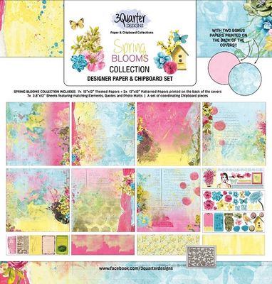 3 Quarter Designs - 12 x 12 Paper Pack - Spring Blooms Collection