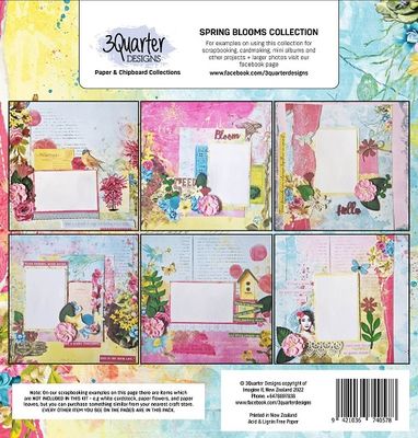 3 Quarter Designs - 12 x 12 Paper Pack - Spring Blooms Collection