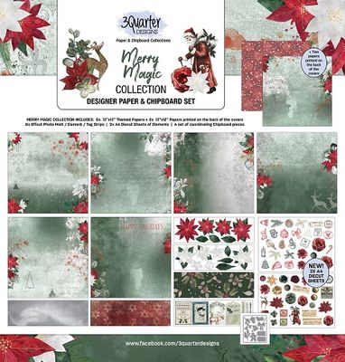 3 Quarter Designs - 12 x 12 Paper Pack - Merry Magic