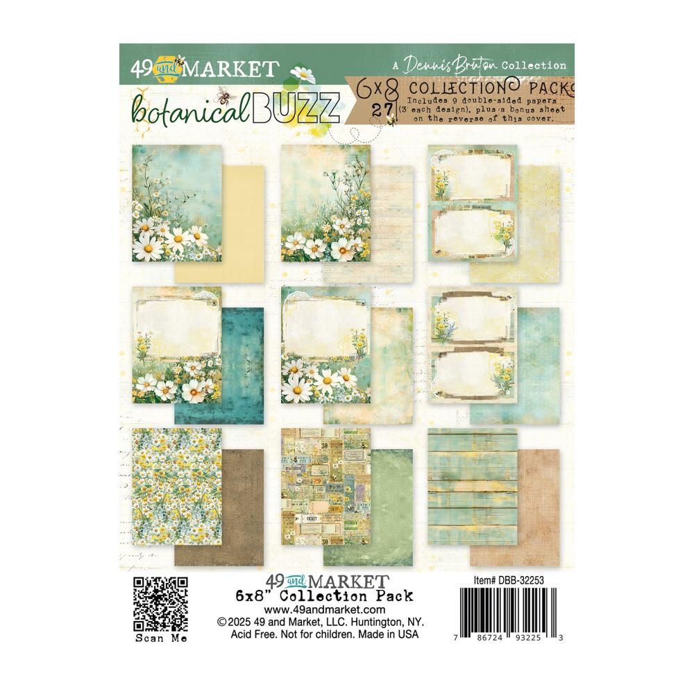 49 &amp; Market - Botanical Buzz Collection - 6" x 8" Paper Pack - DBB32253 - 27 Sheets