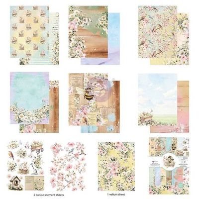 Prima Marketing - 3 Girls Tale - Among The Wildflowers Collection - 6" x 8" Paper Pad - 15pcs